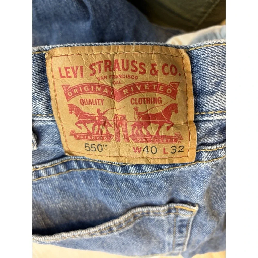 Levi's 550 Jeans 40x30 Exact Relaxed Straight Medium‎ Wash Denim Baggy 2 Pair